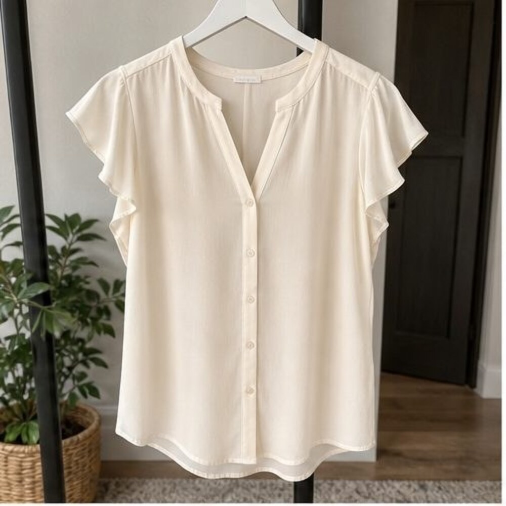 Cream Lace Trim Top